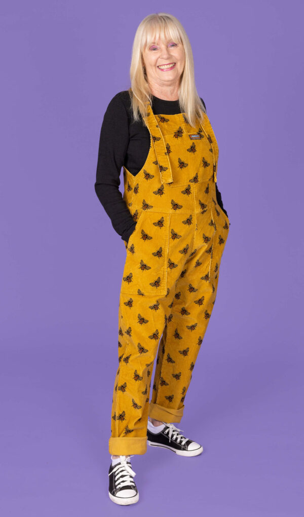 Run and Fly Bee Dungarees in Cotton Corduroy Unisex Fit