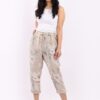 Floral Linen Trousers in Four Colours Made in Italy - Image 3