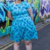 Cherry Blossom Blue Tea Dress in Cotton from Run and Fly - Image 3