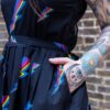 Black Rainbow Lightning Bolt Tea Dress in Cotton from Run and Fly - Image 3