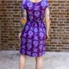 Purple Retro Flowers Tea Dress in Cotton from Run and Fly - Image 2