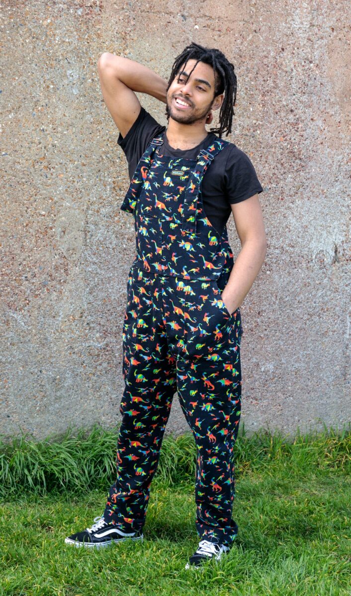 Rock N Rolla Emporium Narberth | Rainbow Dinosaur Black Stretch Cotton ...