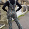 Peace and Love Stretch Skinny Flared Dungarees by Run and Fly - Image 4