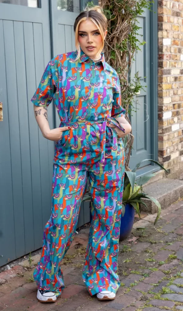 Party Llama Stretch Jumpsuit by Run and Fly