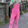 Pink Stretch Corduroy Dungarees by Run and Fly - Image 6