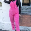 Pink Stretch Corduroy Dungarees by Run and Fly - Image 5