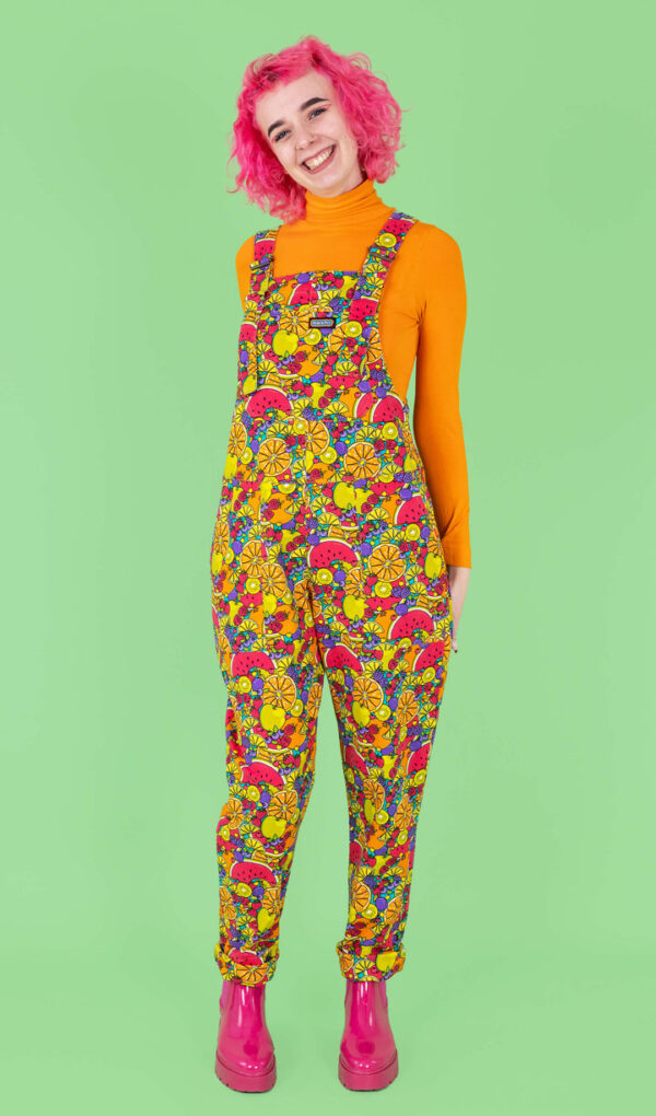 Tutti Frutti Stretch Twill Dungarees by Run and Fly