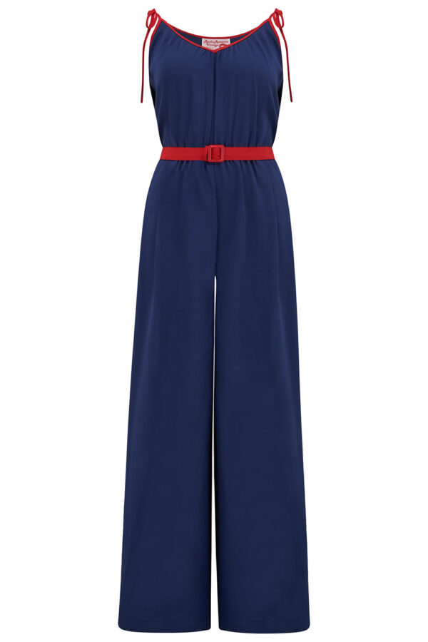 Marcie Jumpsuit in Navy by Rocknromance