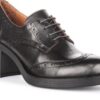 Paulina Heeled Brogue Shoes in Black Leather - Image 2