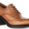 Paulina Heeled Brogue Shoes in Tan Leather - Image 2