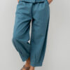 Sail Tencel Cotton Cropped Trouser Petrol by Lily & Me - Image 3