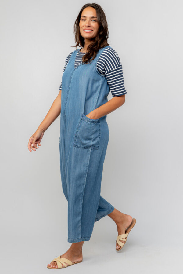 Erica Tencel Denim Sleeveless Jumpsuit by Lily & Me