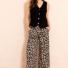 Delilah Leopard Wide Leg Cotton Trousers by Sarta MSH - Image 5